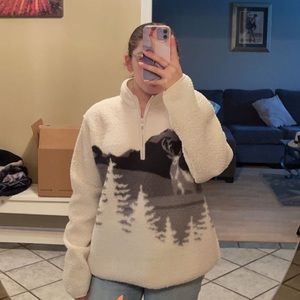 Old Navy Fleece Deer Half Zip